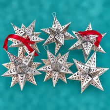 Set of 6 Moravian Tin Star Ornaments 5