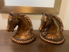 VTG GLADYS BROWN DODGE INC. 1946 BRONZE HORSE BOOKENDS picture