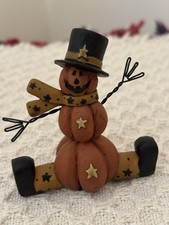 Blossom Bucket Suzi Skoglund Halloween Pumpkin Man with Top Hat Figurine picture