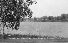 MINNESOTA RPPC REAL PHOTO POSTCARD: VIEW OF MOUTH OF RUM RIVER, ANOKA, MN picture