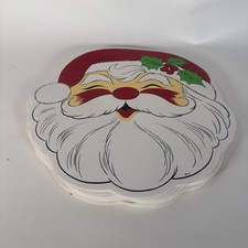 Vintage Town & Country Linen Santa Christmas Placemats Set of 4 Vinyl Jamesway picture