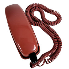 AT&T Trimline 210 Phone Touch Tone Red Cranberry Tone Wall Desk Long Cord Swivel picture
