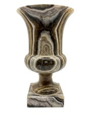 Vtg Banded Onyx Marble Urn Vase 6