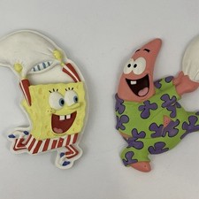 Spongebob & Patrick Star Pajama Pillow Fight Ceramic Wall Hanging Decor Set picture