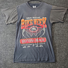 Vintage 1996 Daytona Beach Bike Week Shirt Size M Single Stitch GEM Tag Faded picture