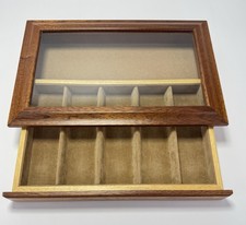 Italian Display Case Wood / Glass Top / Drawer 5 Slot Jewelry Pen Knife Box picture