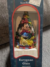vintage MINNIE MOUSE Blown Glass Christmas Ornament NEW 1998 European Style picture