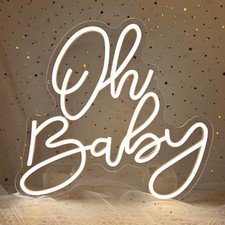Oh Baby Neon Sign, Baby Shower Neon Light for Party Wall Decor Light Up Sign ... picture
