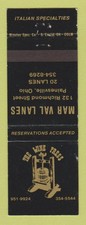 Matchbook Cover - The Wine Press Mar Val Lanes Bowling Painesville OH picture