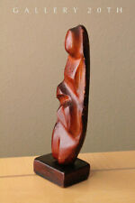 FAB MID CENTURY MODERN ABSTRACT REDWOOD SCULPTURE VTG 50'S  60'S MADONNA CHILD picture
