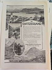 1923 Swiss federal railroads Switzerland Lucerne Montreux Lugano Zermatt ad picture