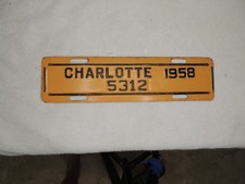 Charlotte North Carolina License Plate 1958 #5312 NC City Plate picture
