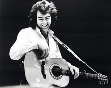 Neil Diamond smiling 1970's in casual shirt with guitar on stage 24x30 Poster picture