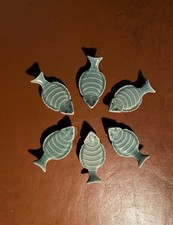 Vintage set 6 Korean Celadon Chopstick Rests - Gyobaek-yo Kiln by Kwon Tae-hyun picture