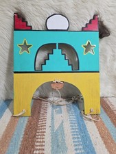 Vintage Jemez Pueblo Native American Painted Dance Headdress Signed F.F.T. picture