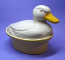 Vintage HALL DUCK TUREEN / COVERED CASSEROLE Yellow Base # 91 Pottery picture