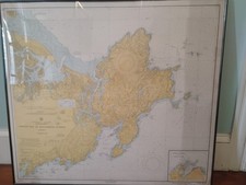 First Edition 1912 2.5 Ft By 3 Ft Map Ipswich Bay To Gloucester Harbor picture