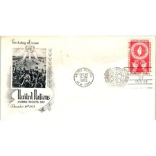 1953 United Nations Human Rights Day First Day of Issue Postal Cover H5-2 picture