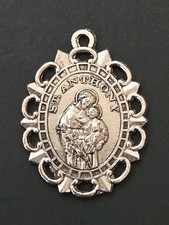 Vintage St Anthony of Padua Catholic Medal Pray For Us Pendant From Convent... picture