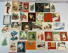 *M* Huge Lot of 35 Vintage Christmas Cards 1920’s-1960’s MCM Used picture