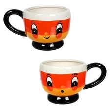 Johanna Parker Transpac Candy Corn Mugs Set Halloween New In Box picture