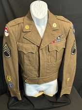 Original WW2 USAAF Ike Jacket AACS, Newfoundland Base Command, Wings, Tailored picture