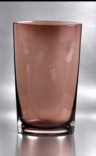 Vintage Amethyst Purple Glass Oval Shaped Vase 12