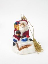 Marquis by Waterford Down the Chimney Santa Glass Ornament 155196 Retired NIB picture