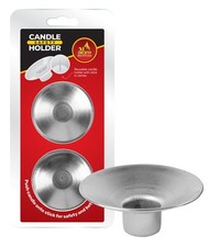 Ner Mitzvah Safety Metal Candle Holder Drip Cup, Silver picture