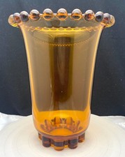 VTG 1930's CZECH RUDOLF SCHROTTER ART DECO AMBER GLASS VASE 9.75