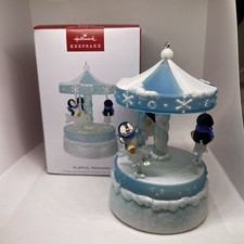 2024 Hallmark Keepsake Ornament Playful Penguins Carousel New picture