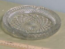 Vintage Heavy Wexford Cut Clear Glass Ashtray MCM Anchor Hocking 8.25” picture