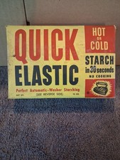 Vintage Quick Elastic Hot Cold Starch Box Unopened NOS Sealed 1950s Hubinger picture