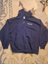 Amtrak Central Region Railroad Employee Hoodie 2XL Navy Blue Gildan Full Zip picture