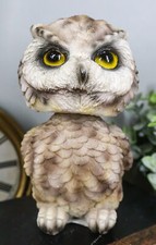 Adorable Chibi Brown Great Horned Owl Standing Bobblehead Figurine Bird Decor picture
