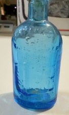 T2022-Vintage Bromo-Seltzer Cobalt Blue Glass Emerson Drug Co Baltimore MD picture