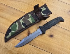 Vintage 1988 BUCK 639 FIELDMATE Fixed Blade Sheath Knife w/ Nylon Camo Sheath picture