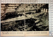 1940s Douglas B-19 Bomber Santa Monica Aircraft Hangar Magazine Print WWII Era picture