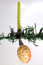 VTG Antique Glass Bumpy BERRY Clip On Candleholder Christmas Ornament Germany picture