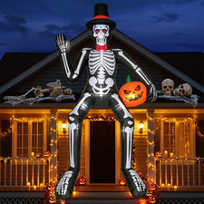 14FT Halloween Inflatable Sitting Skeleton Decorations Outdoor picture