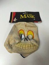 Vintage 1990s Nu-Skin Skull Latex Halloween Mask Original Tag AS-IS picture