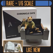 RARE Star Trek Kirk Cat Captain Chair Chronicle Collectibles Pristine Statue BOX picture
