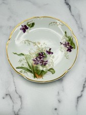 Antique J&C Louise Bavaria porcelain display plate featuring pink, white and yel picture