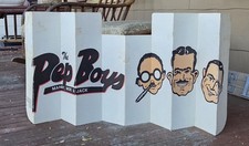 RARE Vintage Pep Boys Cardboard Sun Shield Windshield Shade Manny Moe Jack picture