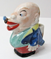 Rare Vintage Toothpick / Bud Vase Holder Bald Man Cigar Occupied Japan #USW picture