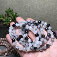 5Pcs Wholesal Natural Polish black hair crystal bracelets Crystal ball 8mm picture