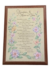 1983 Hallmark Friendship Poem Wood Wall Plaque Cottage Core Vintage picture
