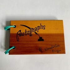 Vintage 1940s? Wooden Autograph Book with Paper Inserts Unused picture