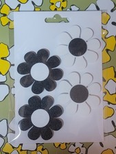 4x Flower Power Magnets - Black & White - Vintage Mid-Century MCM Inspired picture