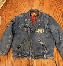 Harley-Davidson “Panhead” Convertible Denim Jacket/Vest Vintage Size S EUC Rare picture